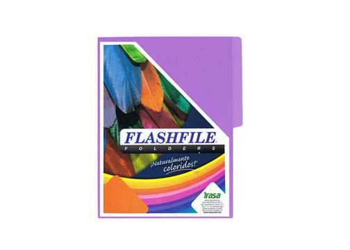 FOLDER FLASHFILE BITONO LILA T/C PAQ. DE 50 UND EN BOLSA 135G